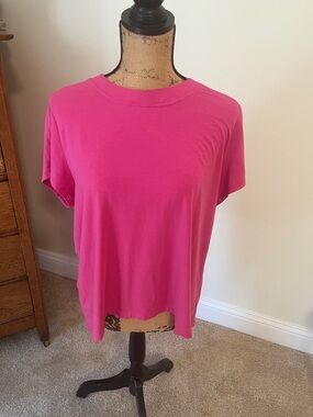 Athleta Women's Short-Sleeve Crewneck Tee in Hot Pink